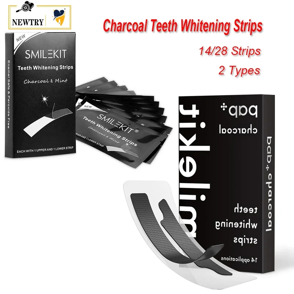 Teeth Whitening Crest - 28/14 pièces nouveau PAP + charbon